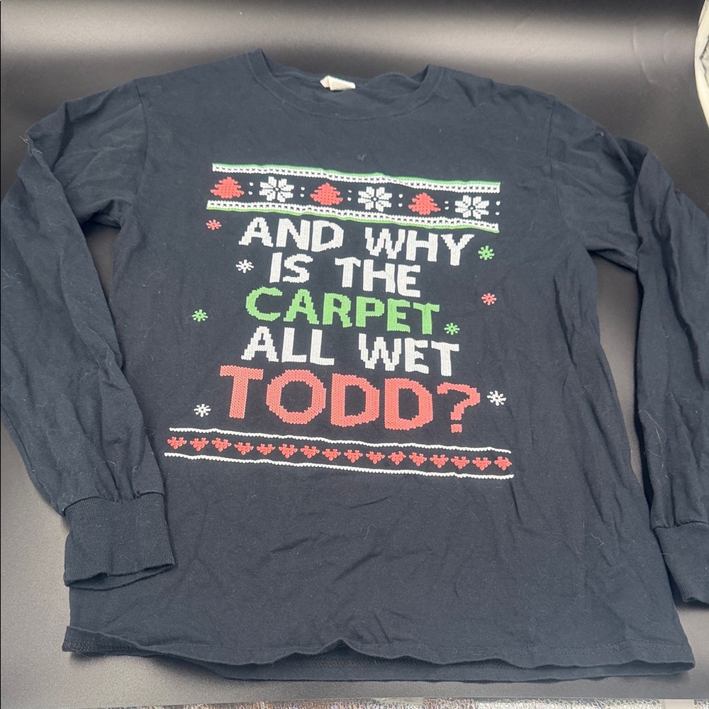 Black Graphic Long Sleeve Shirt- Christmas Vacation